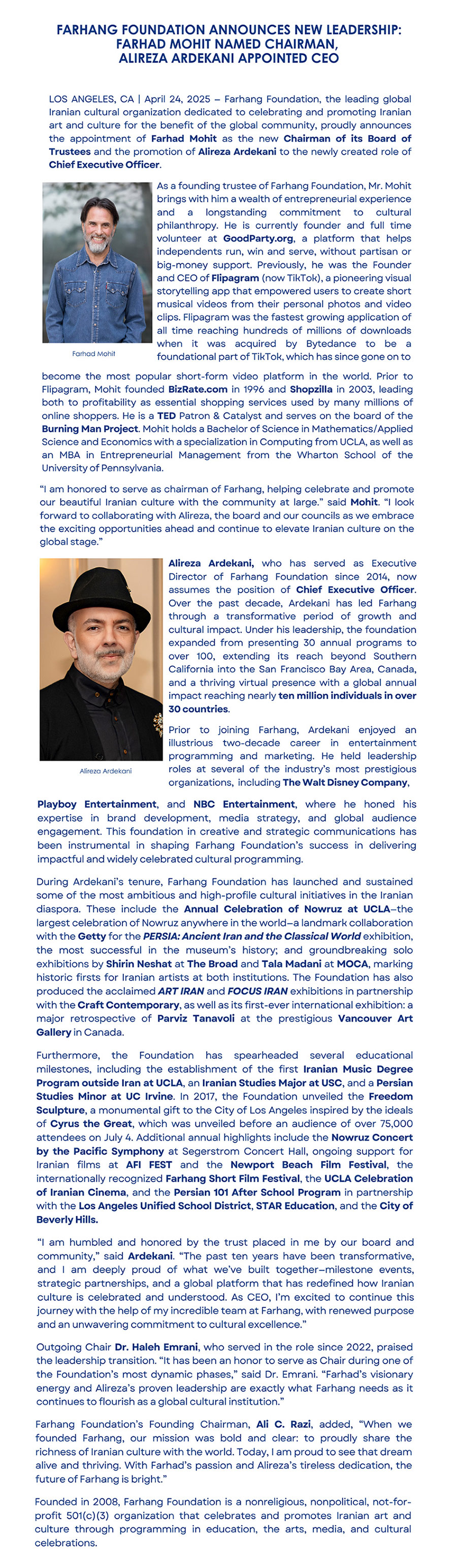 Press Release 04 24 2025